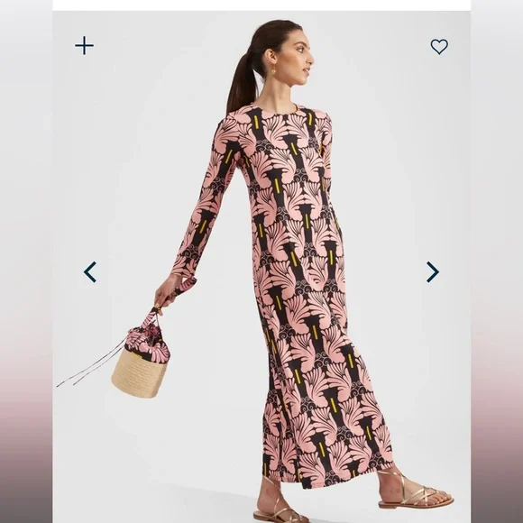 La Double J long sleeve swing dress in Ali Rosa Sable, xsmall - Picture 10 of 11